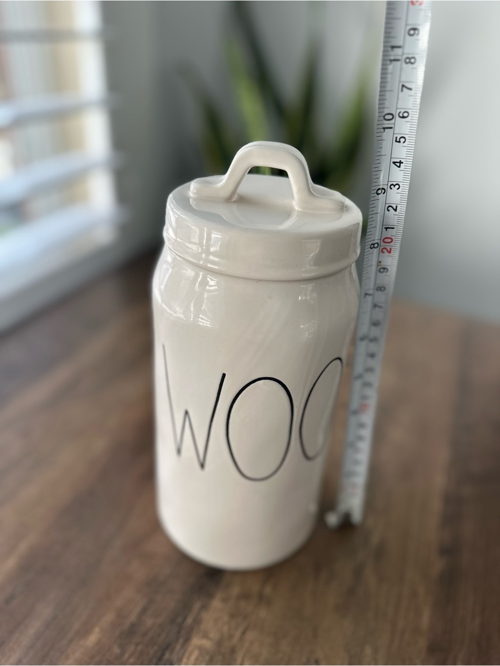 Rae Dunn “WOOF” Ceramic Treat Jar Canister Dog Pet Storage Farmhouse 🐶🤍 - Picture 5 of 6